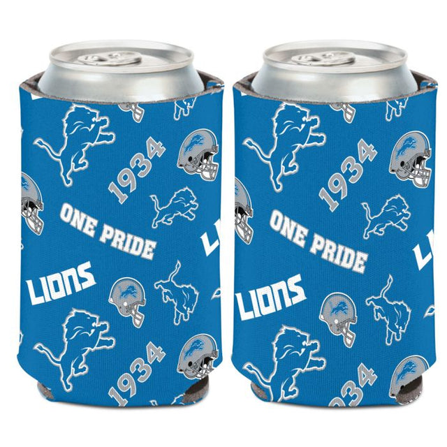 Enfriador de latas con estampado disperso de los Detroit Lions, 12 oz.