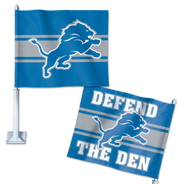 Bandera para auto con el lema de los Detroit Lions, 11,75" x 14"