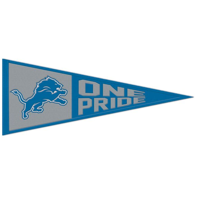 Banderín de lana con el eslogan de los Detroit Lions, 13" x 32"
