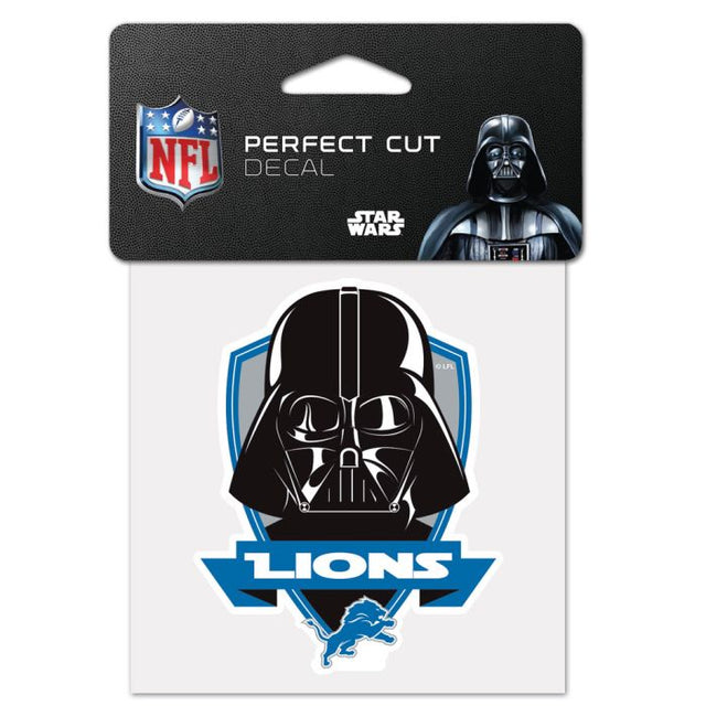 Calcomanía de color de corte perfecto de DARTH VADER de Star Wars de Detroit Lions, 4" x 4"