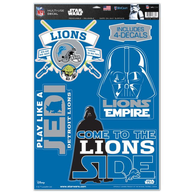Calcomanía multiusos de Star Wars de Detroit Lions, 11 x 17 pulgadas