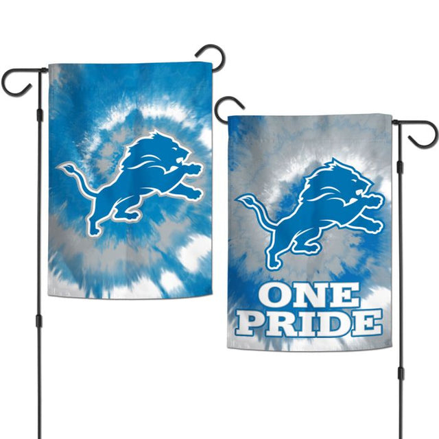 Banderas de jardín teñidas con motivos de los Detroit Lions, de 2 lados, 12,5" x 18"