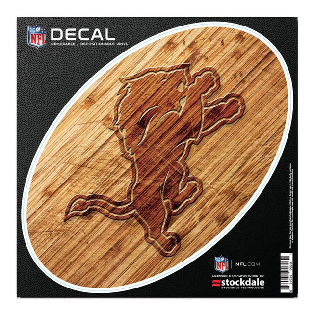 Calcomanía para todas las superficies de madera de los Detroit Lions, 6" x 6"