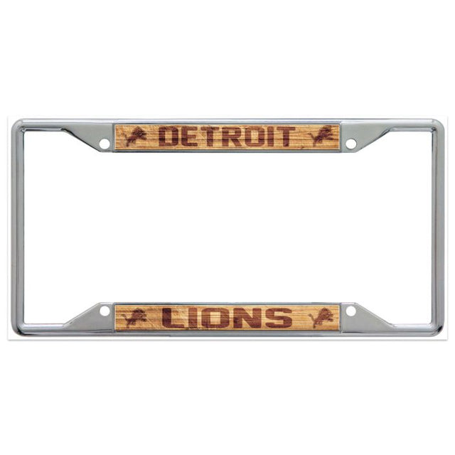 Marco de madera con licencia de Detroit Lions, de acero inoxidable, impreso