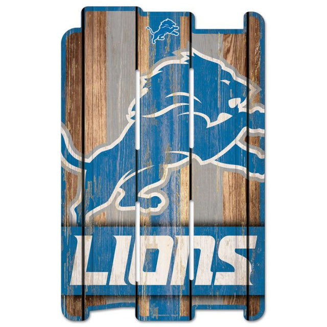 Letrero de madera para valla de los Detroit Lions