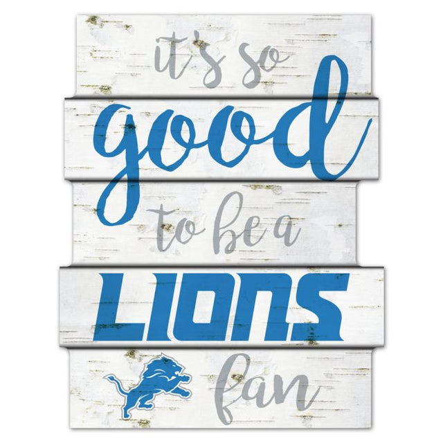 Letrero de madera de los Detroit Lions de 11" x 14"