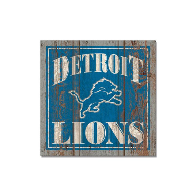 Imán de madera de los Detroit Lions de 3" x 3"