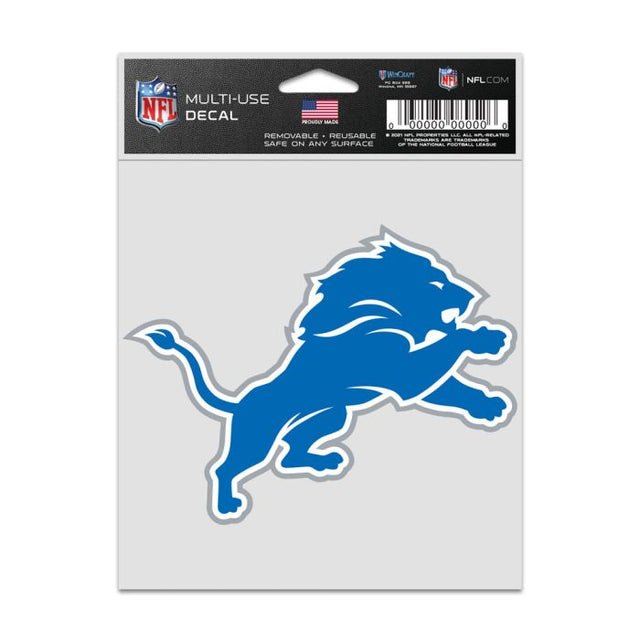 Calcomanías para fanáticos con el logotipo de los Detroit Lions de 3,75" x 5"
