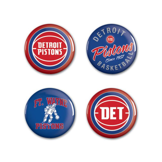 Botones de los Detroit Pistons, paquete de 4, de 1 1/4" de diámetro
