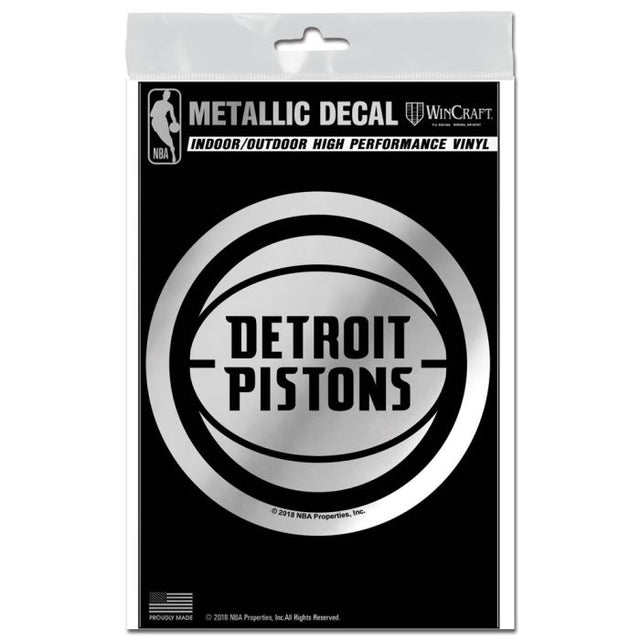 Detroit Pistons Decal Metallic 3" x 5"