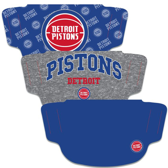 Paquete de 3 mascarillas para fanáticos de los Detroit Pistons