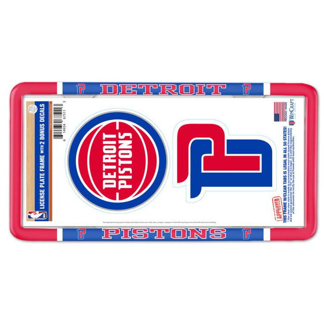 Detroit Pistons License Plate Thin Frame - Plastic w/Decal
