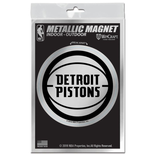 Detroit Pistons Metallic Magnets 3" x 5"