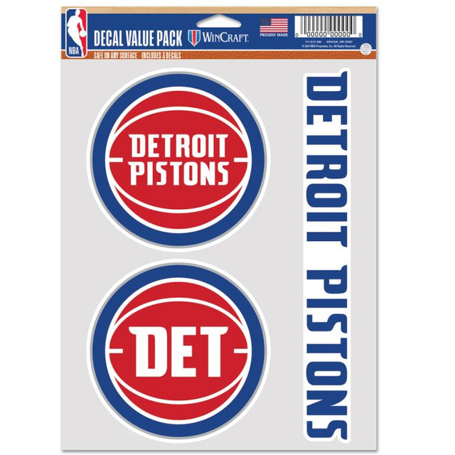 Paquete multiusos para 3 fanáticos de los Detroit Pistons