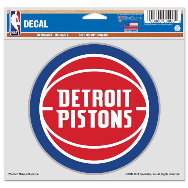Calcomanía multiusos de los Detroit Pistons, fondo transparente, 5" x 6"