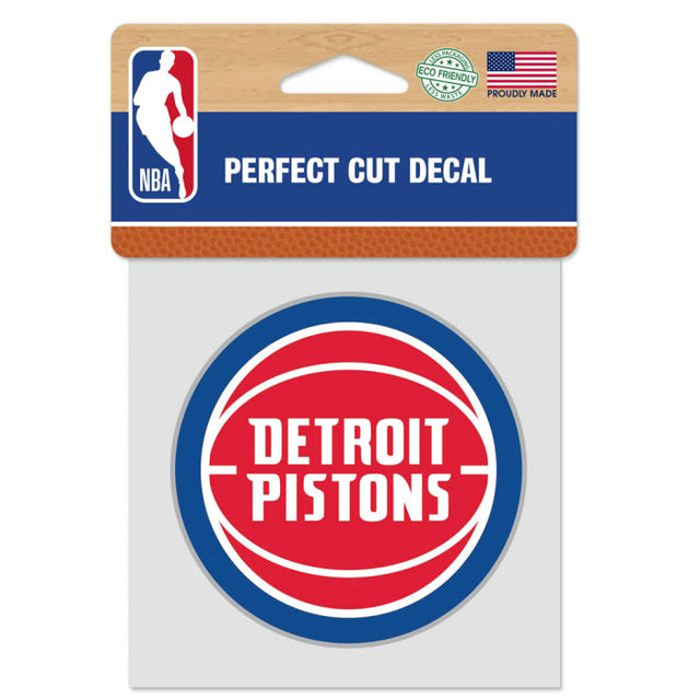 Calcomanía de color de corte perfecto de los Detroit Pistons de 4" x 4"