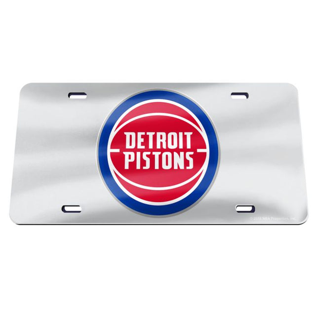 Matrícula especial de acrílico color PLATA de los Detroit Pistons