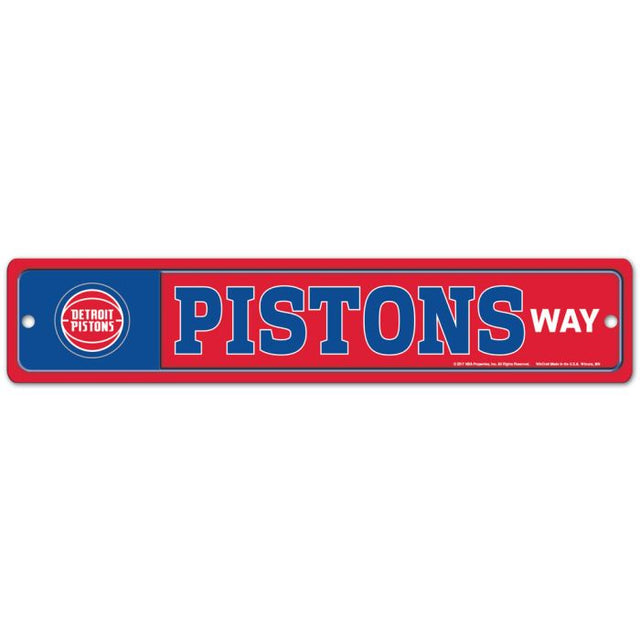 Letrero de calle/zona de los Detroit Pistons de 3,75" x 19"