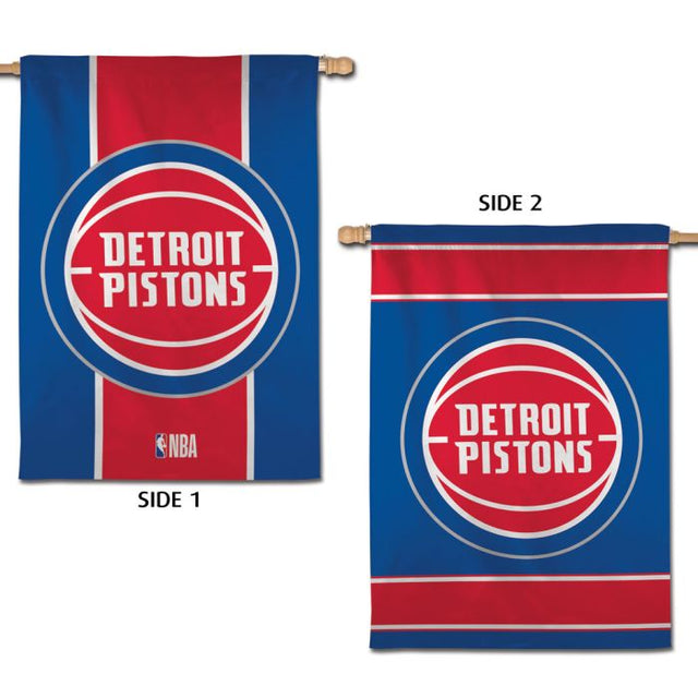 Bandera vertical de los Detroit Pistons de 2 lados, 28" x 40"