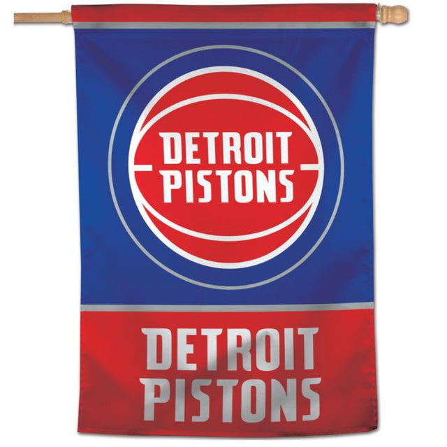 Bandera vertical de los Detroit Pistons de 28" x 40"