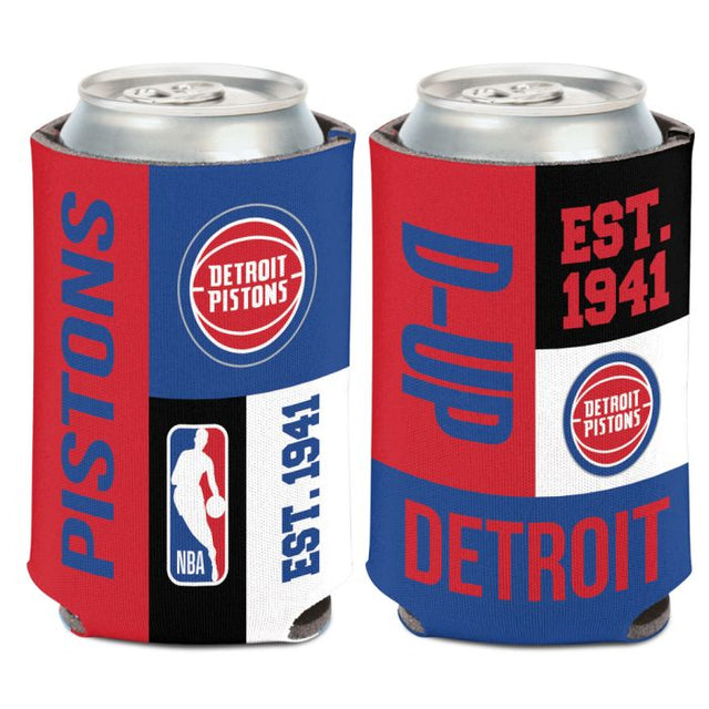 Enfriador de lata con bloques de color de Detroit Pistons, 12 oz.