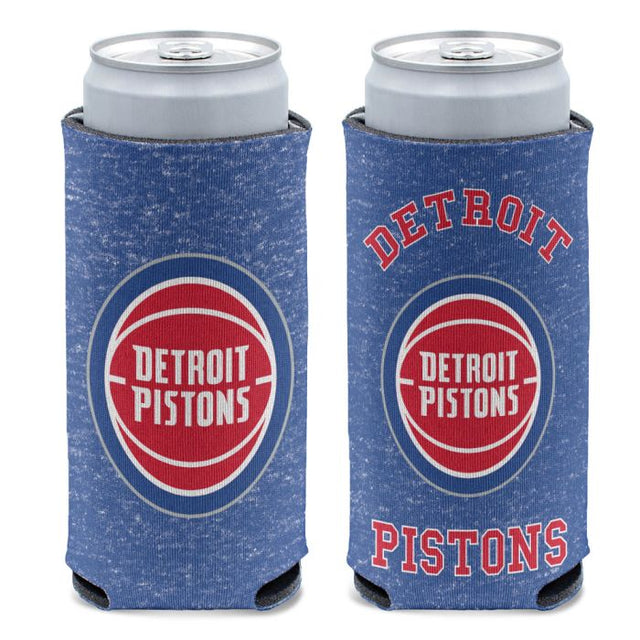 Enfriador de latas delgado de 12 oz con diseño de los Detroit Pistons en color jaspeado