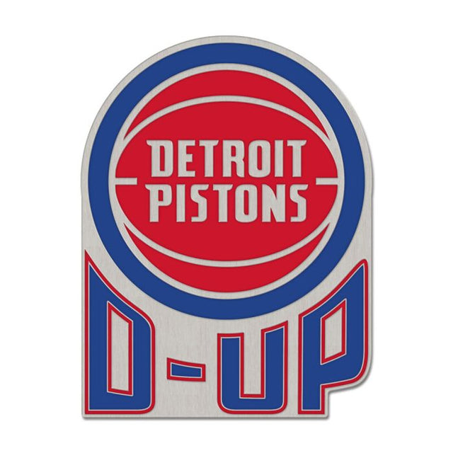 Tarjeta de joyería con pin esmaltado de colección con el lema de los Detroit Pistons