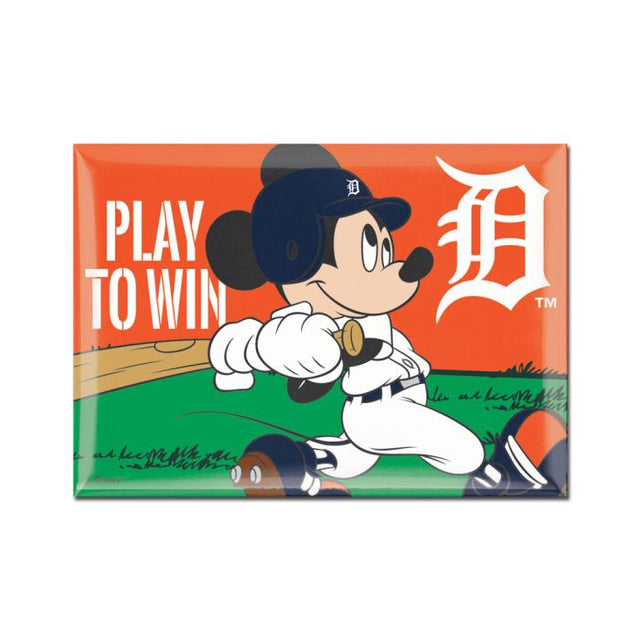 Imán de metal de los Tigres de Detroit y Disney de 2,5" x 3,5"