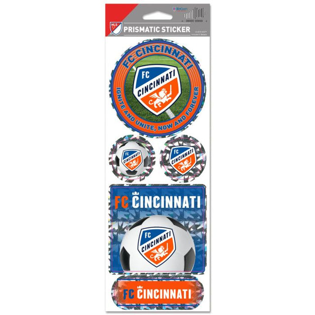 Calcomanía prismática del FC Cincinnati de 4" x 11"