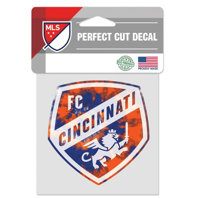 Calcomanía de color de corte perfecto TIE DYE del FC Cincinnati de 4" x 4"