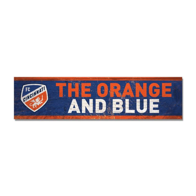 Imán de madera del FC Cincinnati de 1,5" x 6"