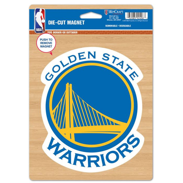 Imán troquelado con el logotipo de los Golden State Warriors, 6,25" x 9"