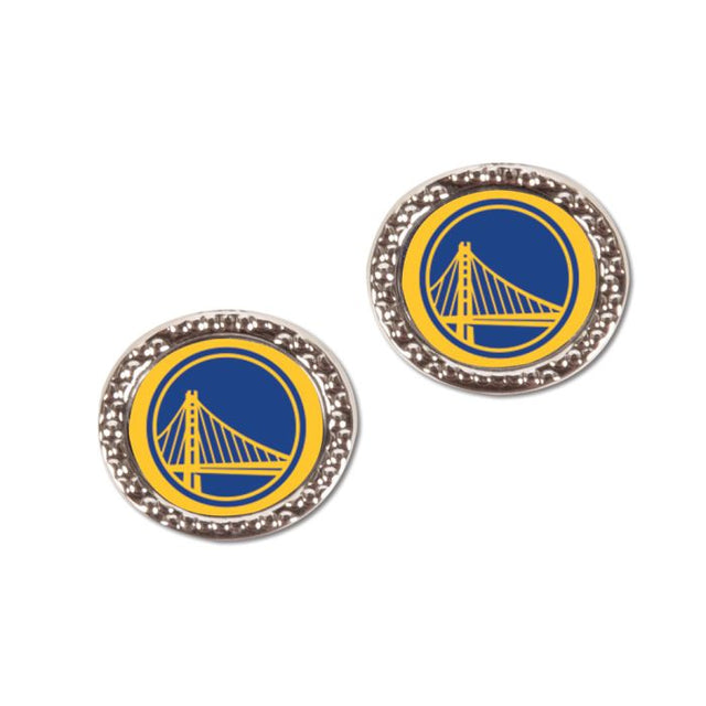 Golden State Warriors Earrings Jewelry Carded Round