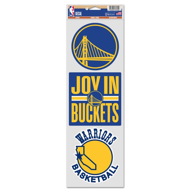 Golden State Warriors Fan Decals 3.75" x 12"