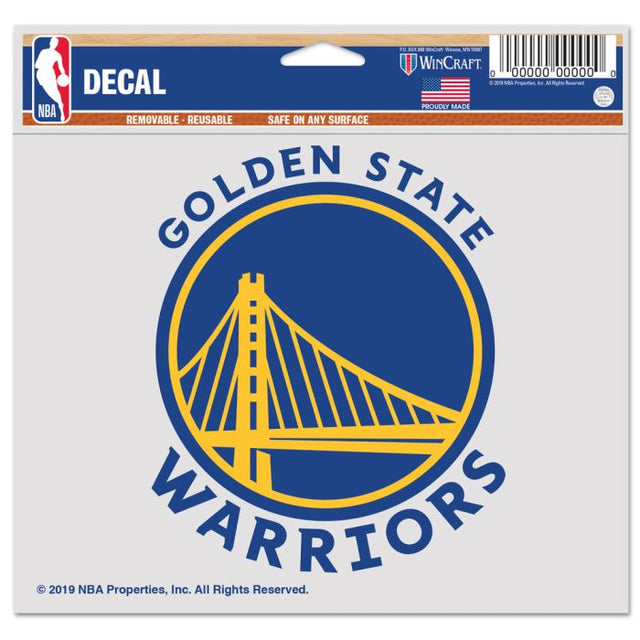 Calcomanía multiusos de los Golden State Warriors, fondo transparente, 5" x 6"