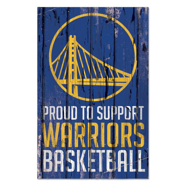 Letrero de madera de los Golden State Warriors, 11" x 17", 1/4" de grosor
