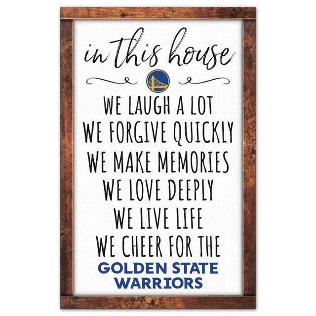 Golden State Warriors Wood Sign 11" x 17" 1/4" thick