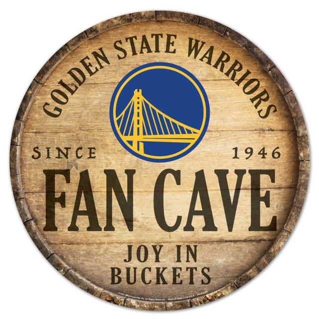 Golden State Warriors Wood Sign 14" Rnd