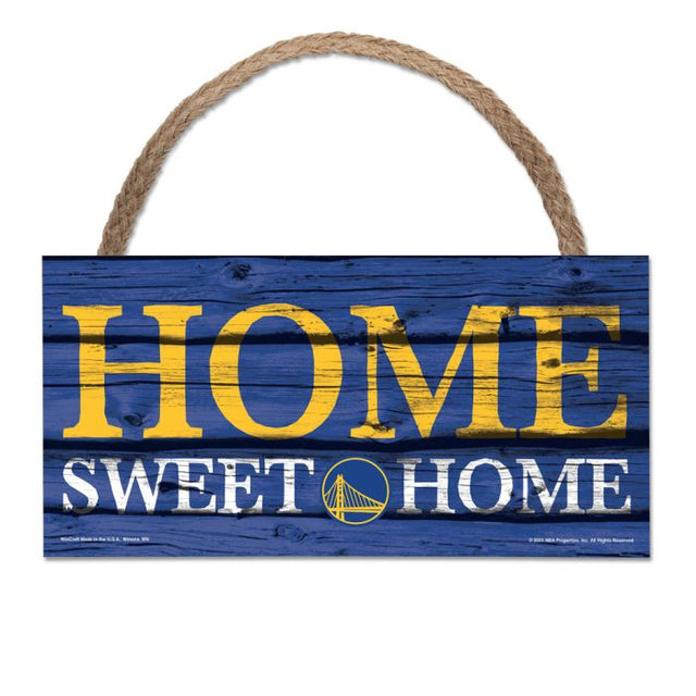 Golden State Warriors home sweet home Wood Sign w/Rope 5" x 10"