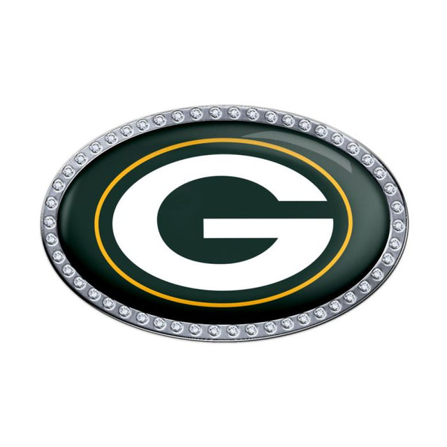 Emblema de metal cromado abovedado de los Green Bay Packers