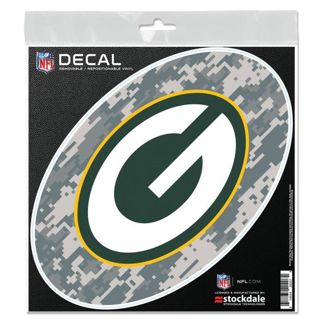 Calcomanía para todas las superficies con diseño de camuflaje de los Green Bay Packers, 6" x 6"
