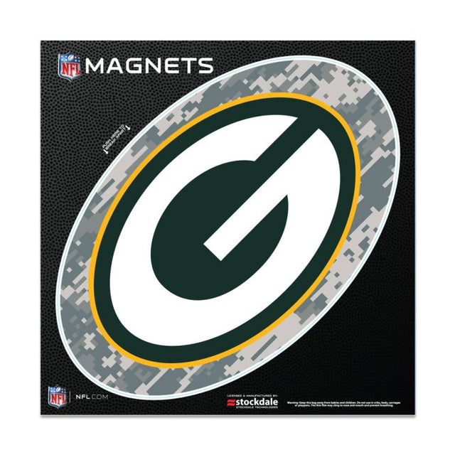 Imanes para exteriores con diseño de camuflaje de los Green Bay Packers, 6" x 6"