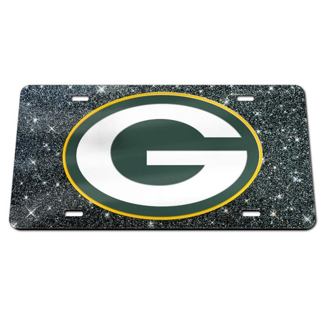 Placas de matrícula clásicas de acrílico con fondo brillante de los Green Bay Packers