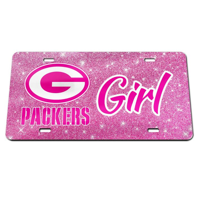 Placa de matrícula especial de acrílico con fondo brillante de los Green Bay Packers