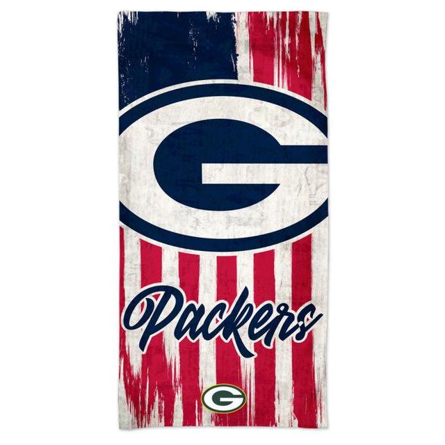 绿湾包装工队爱国光谱沙滩巾 30 英寸 x 60 英寸