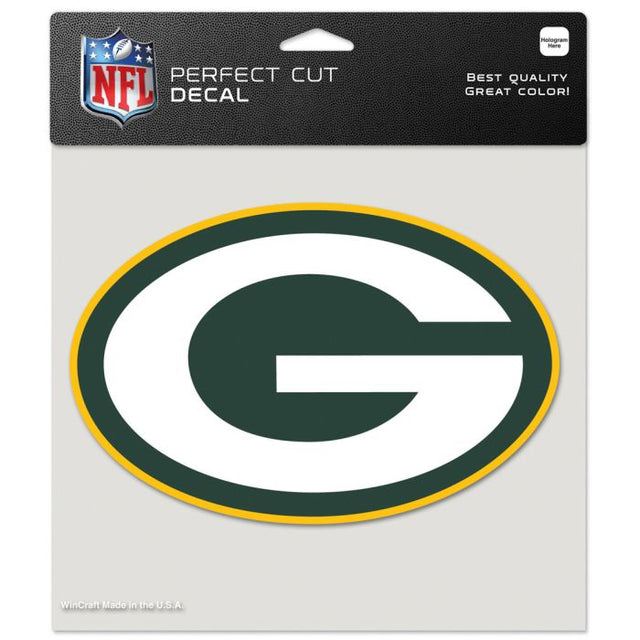 Calcomanía de color de corte perfecto de los Green Bay Packers de 8" x 8"