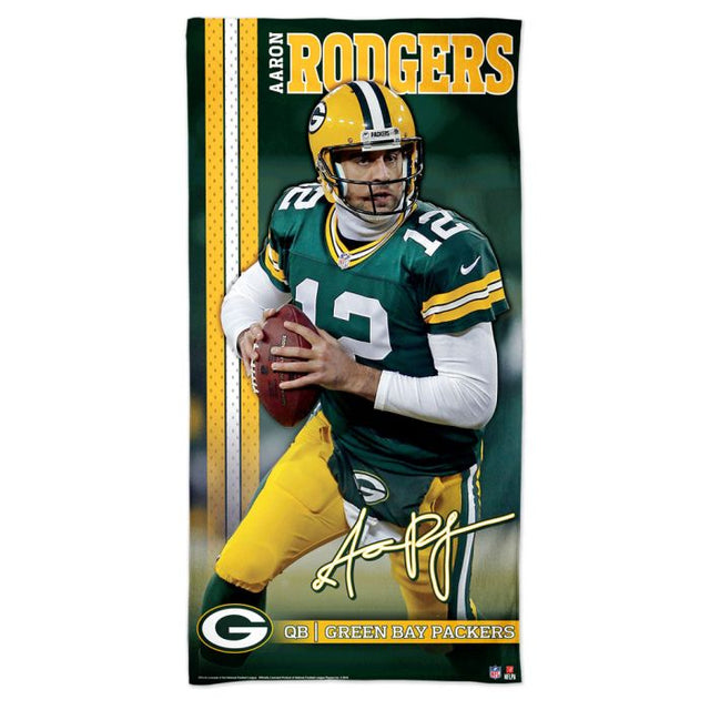 绿湾包装工队 Spectra 沙滩巾 30 英寸 x 60 英寸 Aaron Rodgers
