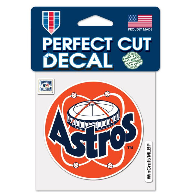 Calcomanía de color de corte perfecto de los Houston Astros/Cooperstown de Cooperstown, 4" x 4"