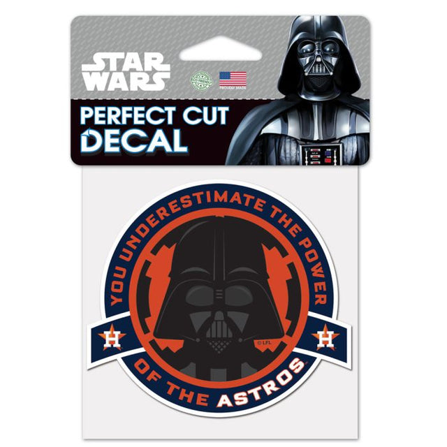 Calcomanía de color de corte perfecto de Darth Vader de Star Wars / Astros de Houston de 4" x 4"