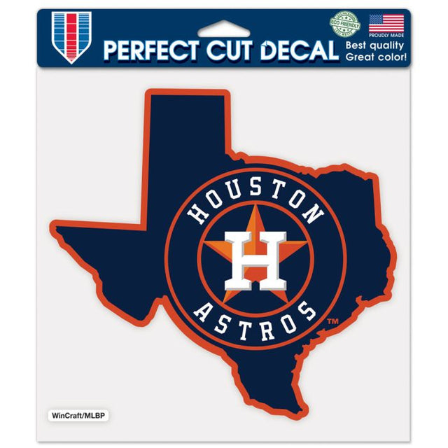 Calcomanía de color de corte perfecto con la forma del estado de los Houston Astros de 8" x 8"